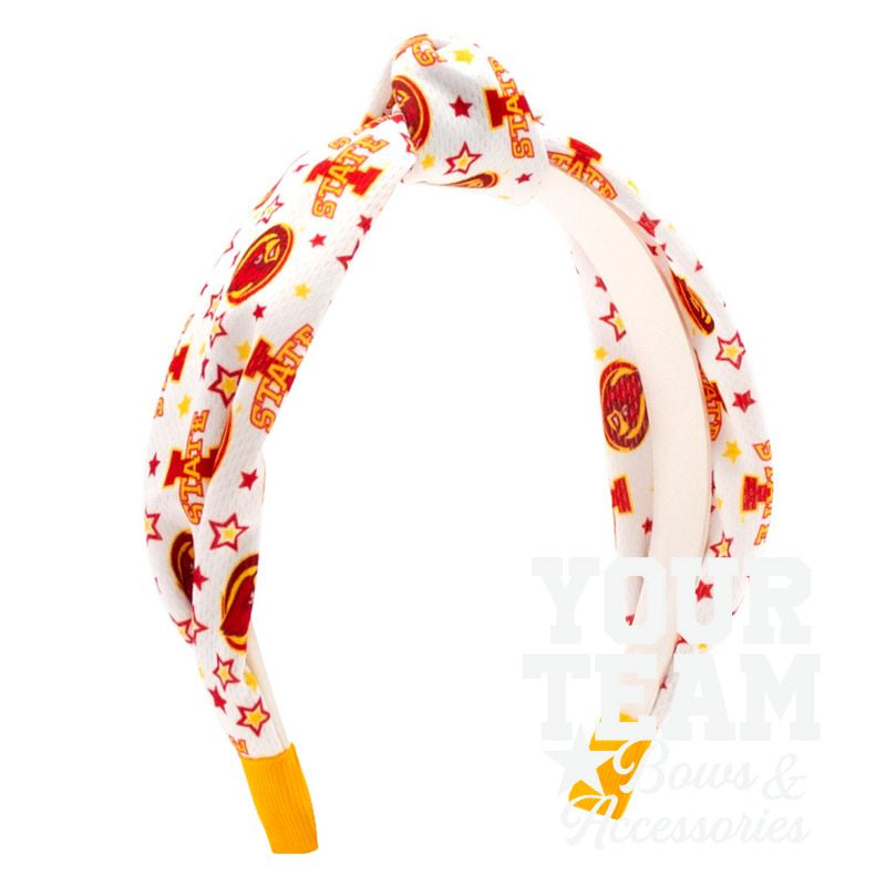 Soft Textured Logo Print Iowa State Knot Headband