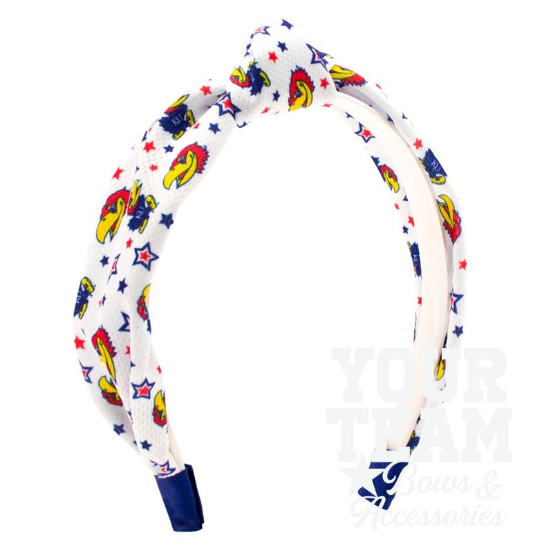 Soft Textured Logo Print Kansas Knot Headband