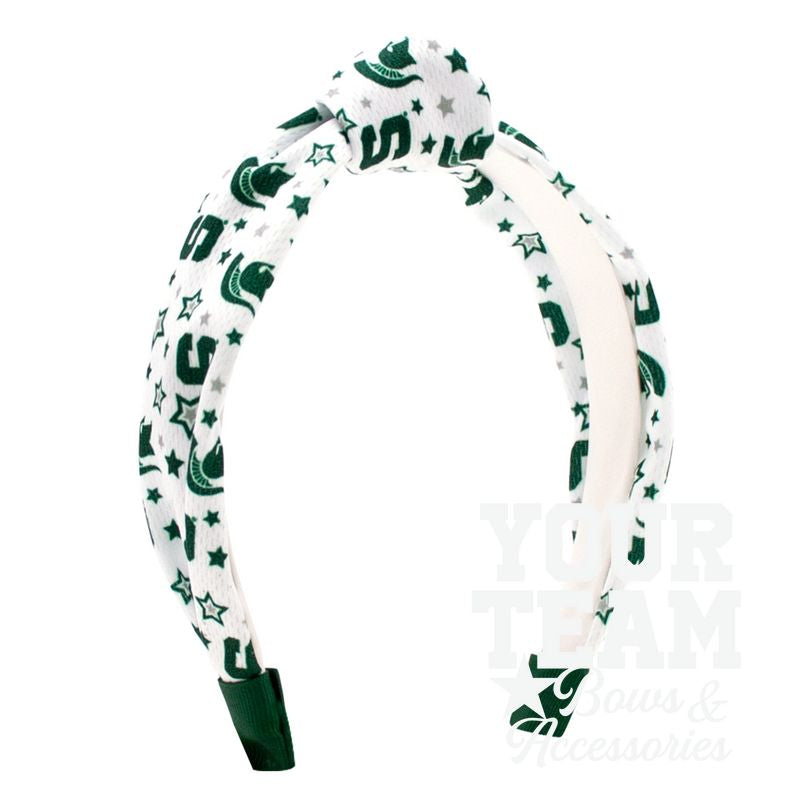 Soft Textured Logo Print Michigan State Knot Headband