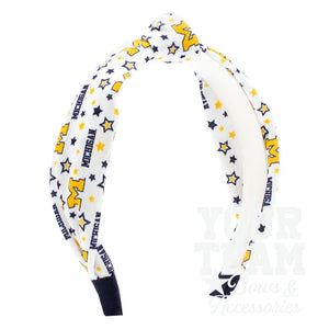 Soft Textured Logo Print Michigan Knot Headband