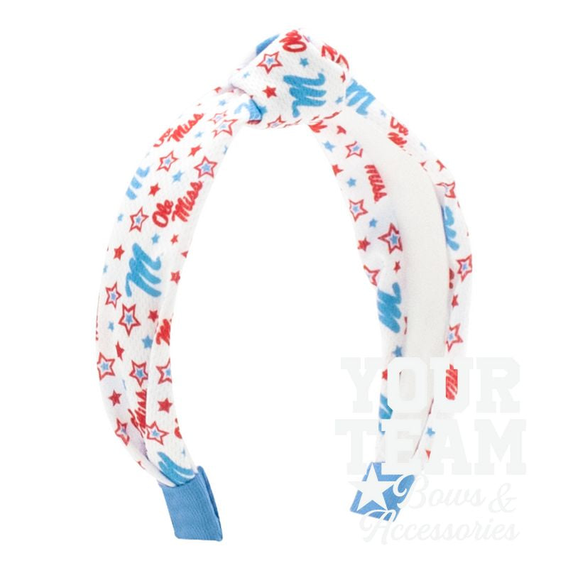 Soft Textured Logo Print Ole Miss Knot Headband