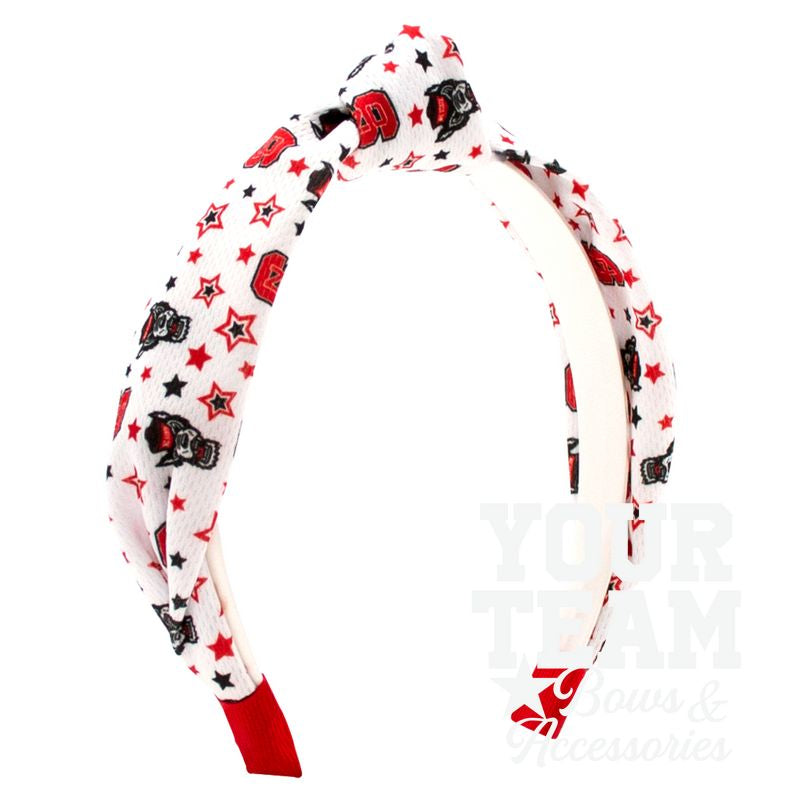 Soft Textured Logo Print North Carolina State Knot Headband