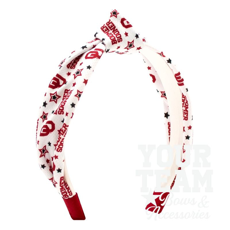 Soft Textured Logo Print Oklahoma Knot Headband