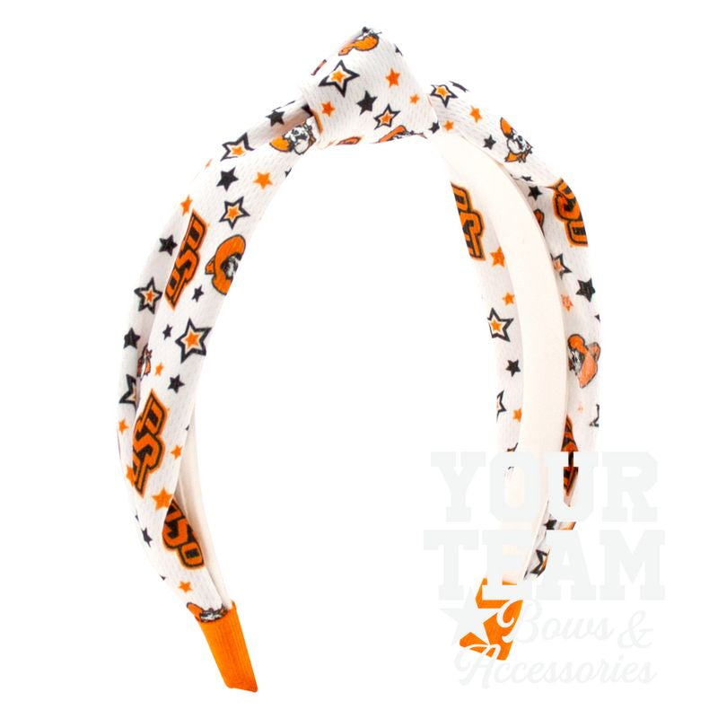 Soft Textured Logo Print Oklahoma State Knot Headband