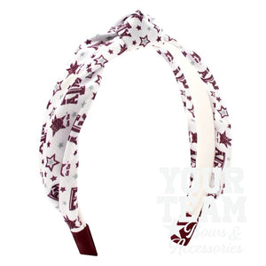 Soft Textured Logo Print Texas A&M Knot Headband