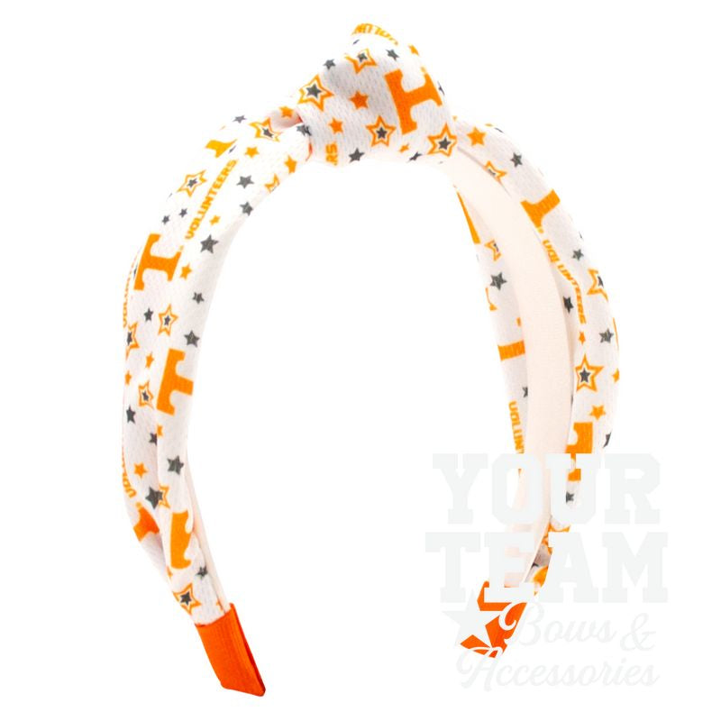 Soft Textured Logo Print Tennessee Knot Headband