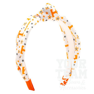 Soft Textured Logo Print Tennessee Knot Headband