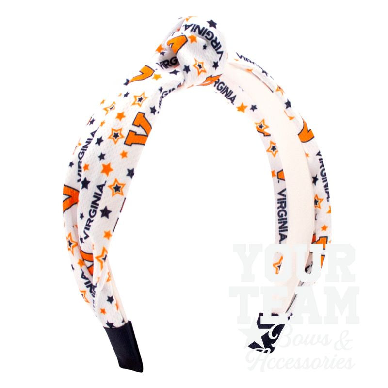 Soft Textured Logo Print Virginia Knot Headband