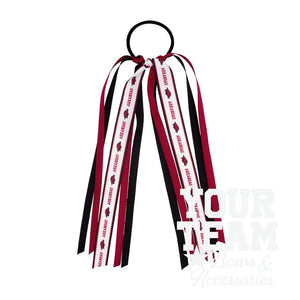Arkansas Logo Print Streamer Ribbons on Ponytail