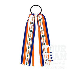 Florida Logo Print Streamer Ribbons on Ponytail