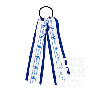 Kentucky Logo Print Streamer Ribbons on Ponytail