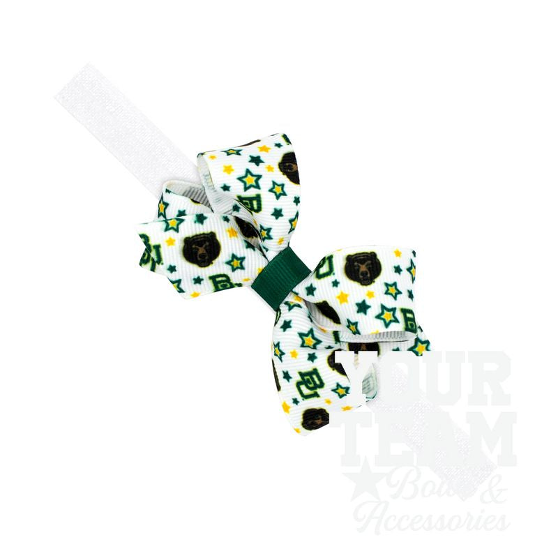 Mini Baylor Logo Print Hair Bow on Baby Band