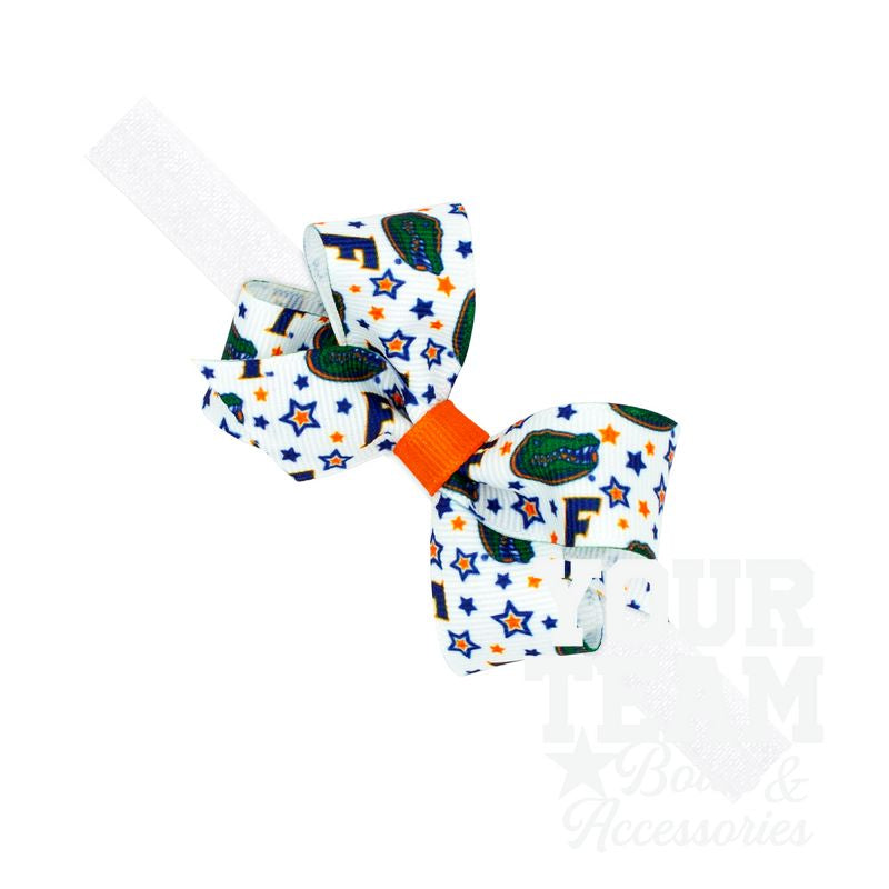 Mini Florida Logo Print Hair Bow on Baby Band