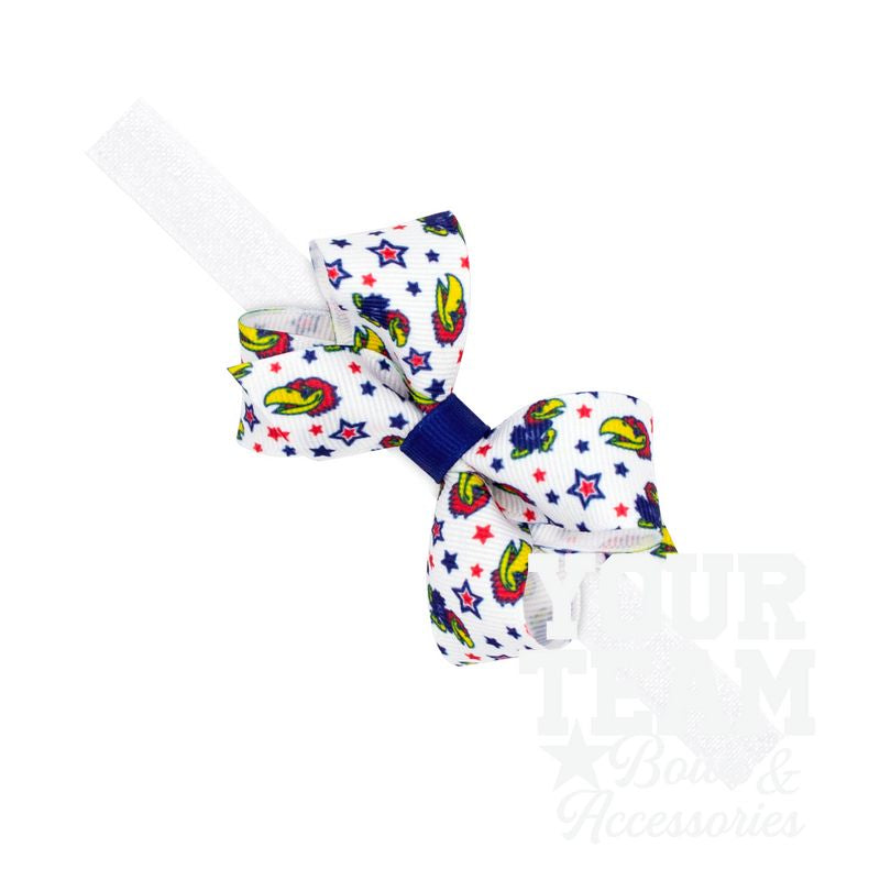 Mini Kansas Logo Print Hair Bow on Baby Band