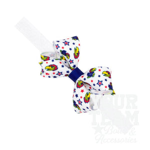Mini Kansas Logo Print Hair Bow on Baby Band