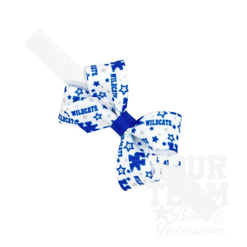 Mini Kentucky Logo Print Hair Bow on Baby Band