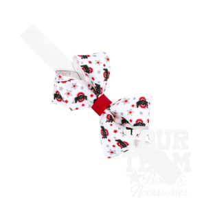 Mini Ohio State Logo Print Hair Bow on Baby Band