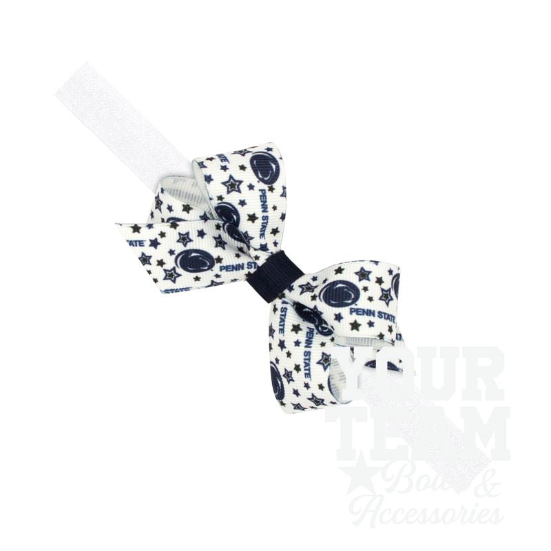 Mini Penn State Logo Print Hair Bow on Baby Band