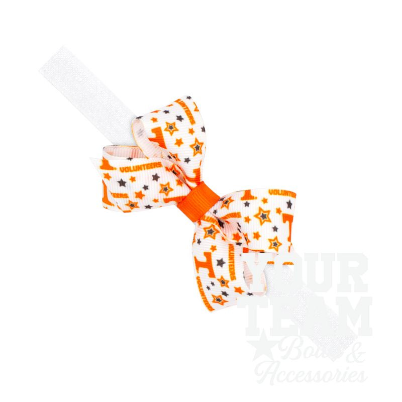 Mini Tennessee Logo Print Hair Bow on Baby Band