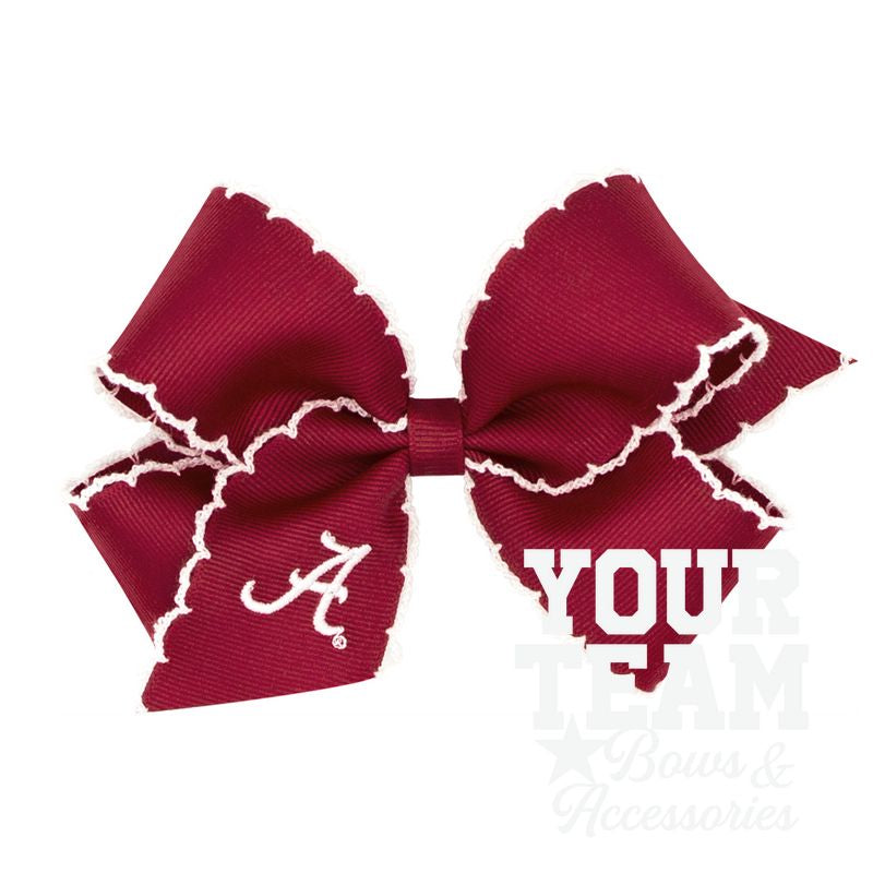 Medium Alabama Moonstitch Embroidered Hair Bow