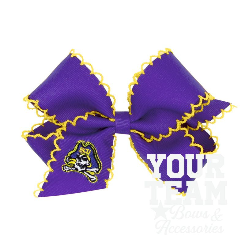 Medium East Carolina Moonstitch Embroidered Hair Bow