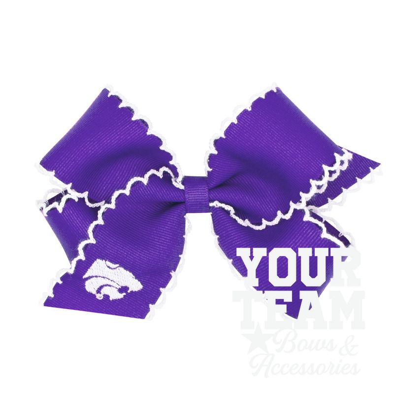 Medium Kansas State Moonstitch Embroidered Hair Bow