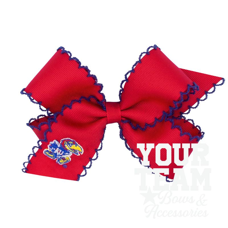 Medium Kansas Moonstitch Embroidered Hair Bow