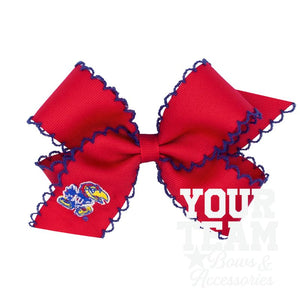 Medium Kansas Moonstitch Embroidered Hair Bow