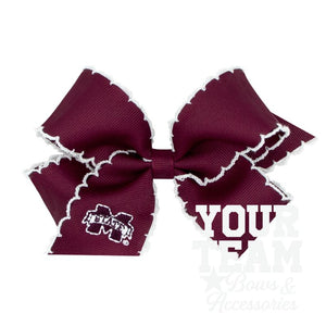 Medium Mississippi State Moonstitch Embroidered Hair Bow