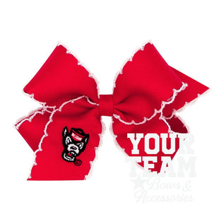 Medium North Carolina State Moonstitch Embroidered Hair Bow