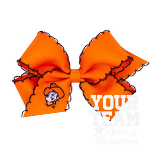 Medium Oklahoma State Moonstitch Embroidered Hair Bow