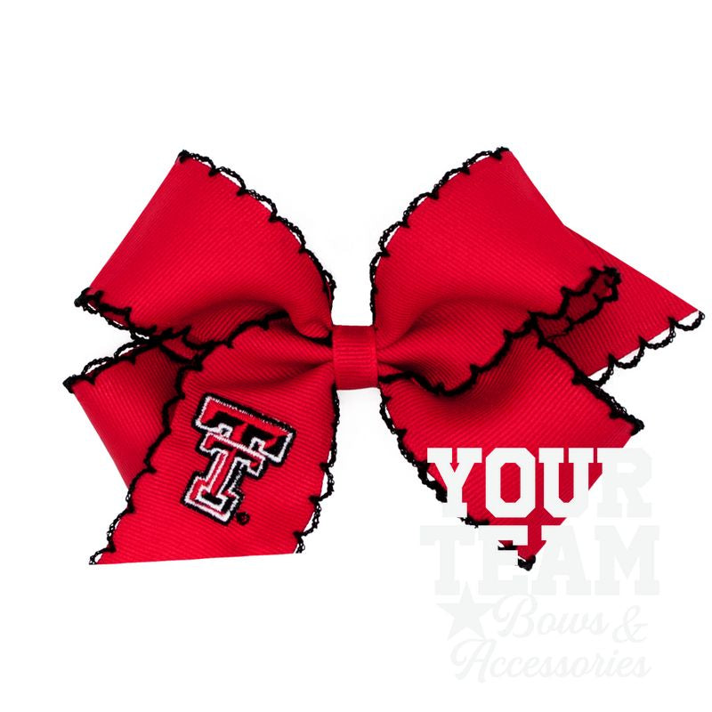 Medium Texas Tech Moonstitch Embroidered Hair Bow