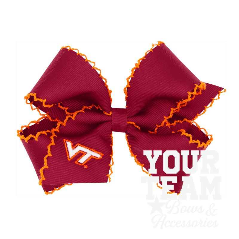Medium Virginia Tech Moonstitch Embroidered Hair Bow