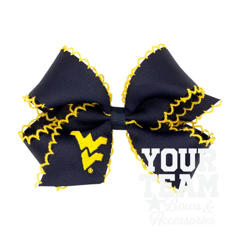 Medium West Virginia Moonstitch Embroidered Hair Bow
