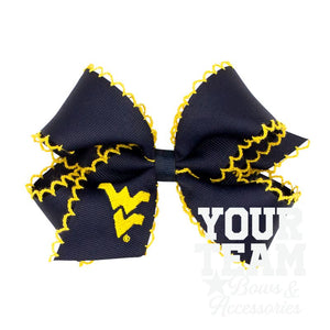 Medium West Virginia Moonstitch Embroidered Hair Bow