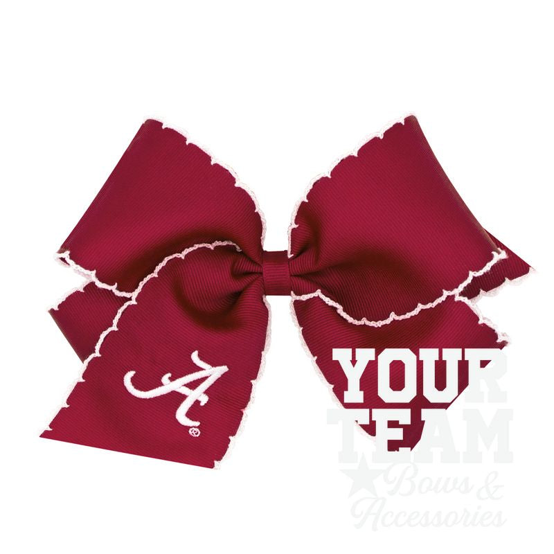 King Alabama Moonstitch Embroidered Hair Bow