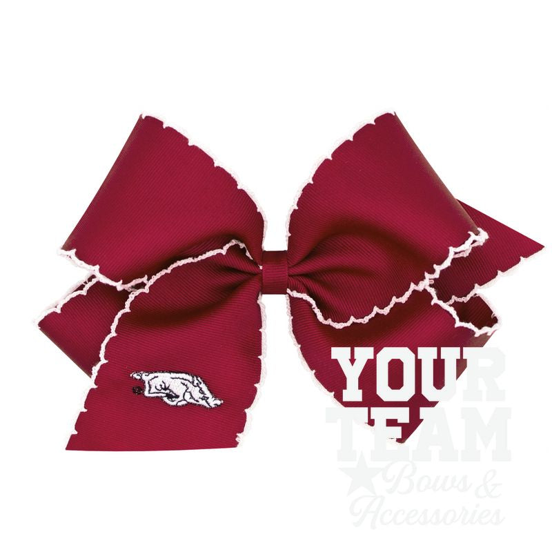 King Arkansas Moonstitch Embroidered Hair Bow