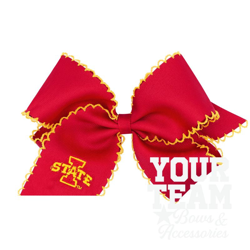 King Iowa State Moonstitch Embroidered Hair Bow