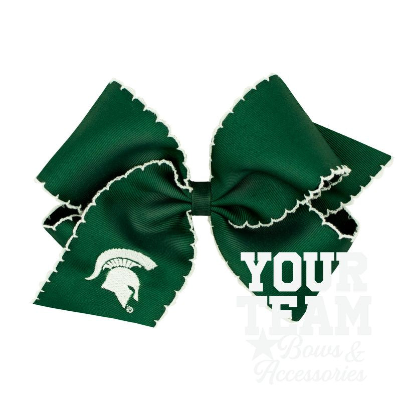 King Michigan State Moonstitch Embroidered Hair Bow