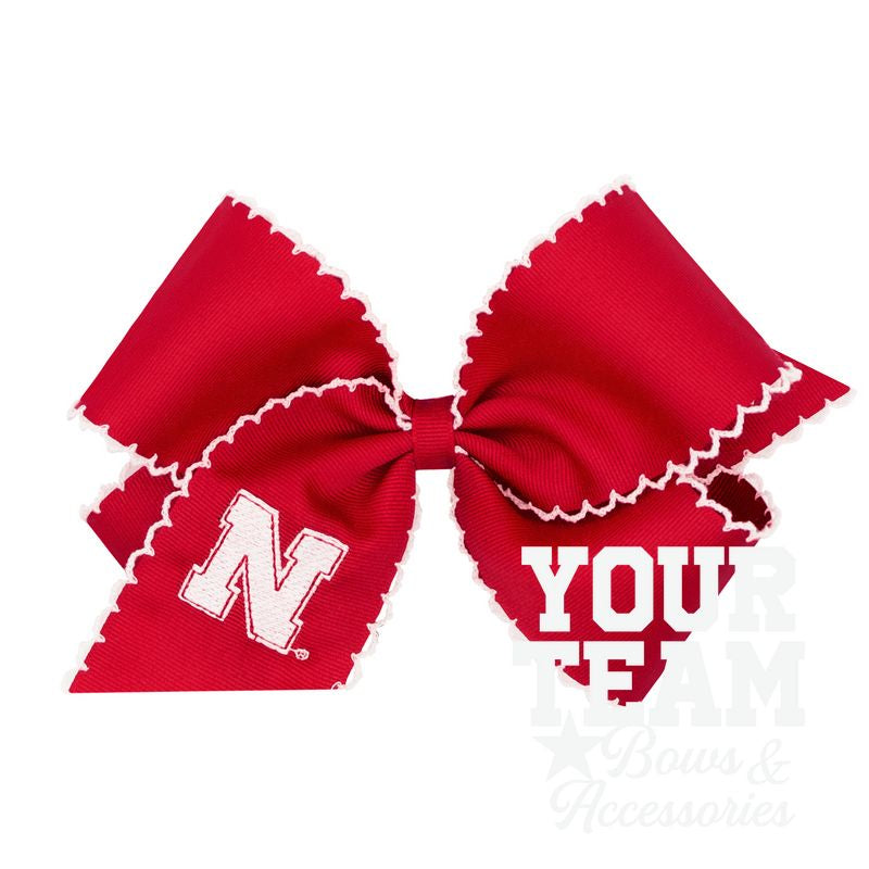 King Nebraska Moonstitch Embroidered Hair Bow