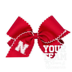 King Nebraska Moonstitch Embroidered Hair Bow