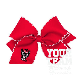 King North Carolina State Moonstitch Embroidered Hair Bow