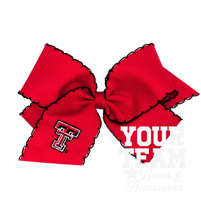 King Texas Tech Moonstitch Embroidered Hair Bow