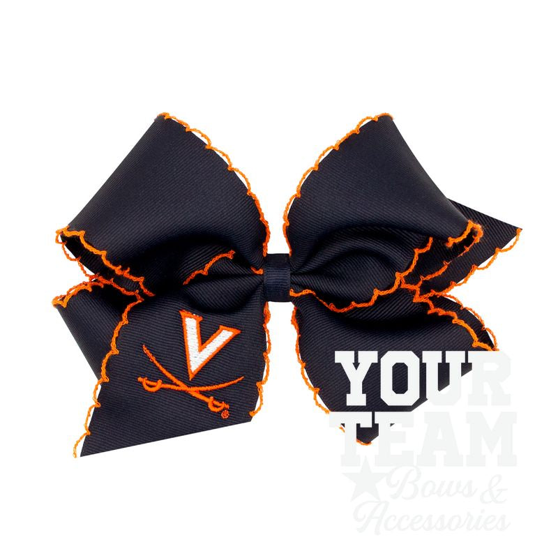 King Virginia Moonstitch Embroidered Hair Bow