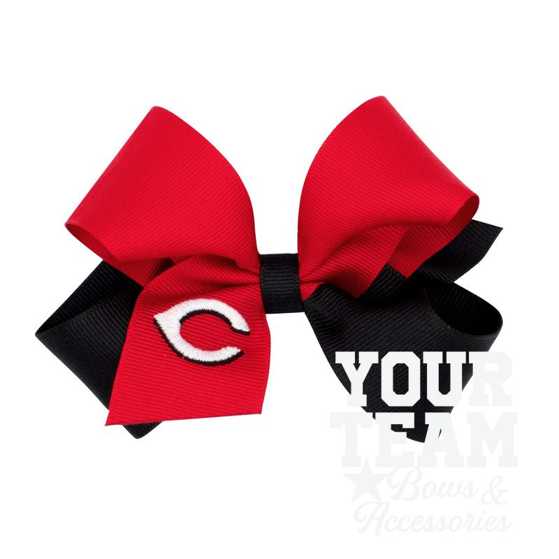 Medium Cincinnati Reds Two-Tone Embroidered Hair Bow