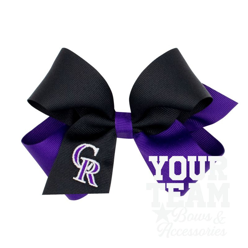 Medium Colorado Rockies Two-Tone Embroidered Hair Bow