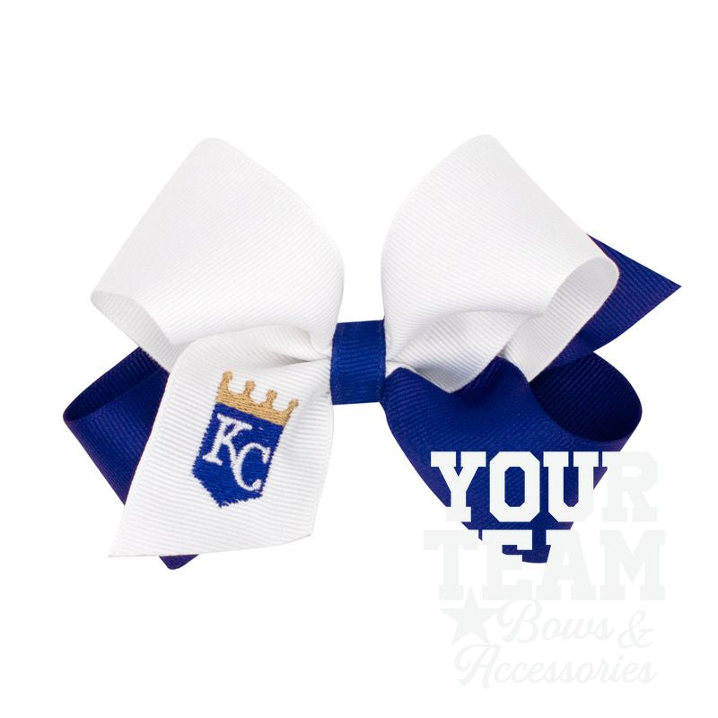 Medium Kansas City Royals Two-Tone Embroidered Hair Bow
