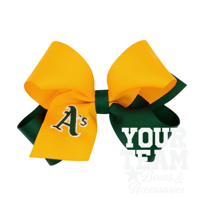 Medium Oakland Athletics Two-Tone Embroidered Hair Bow