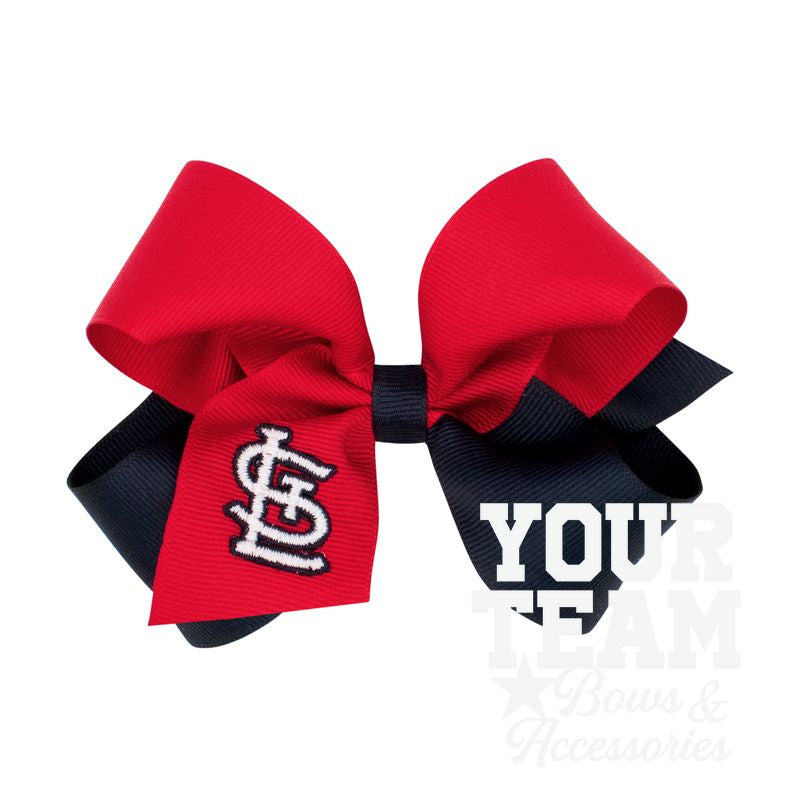 Medium St. Louis Cardinals Two-Tone Embroidered Hair Bow