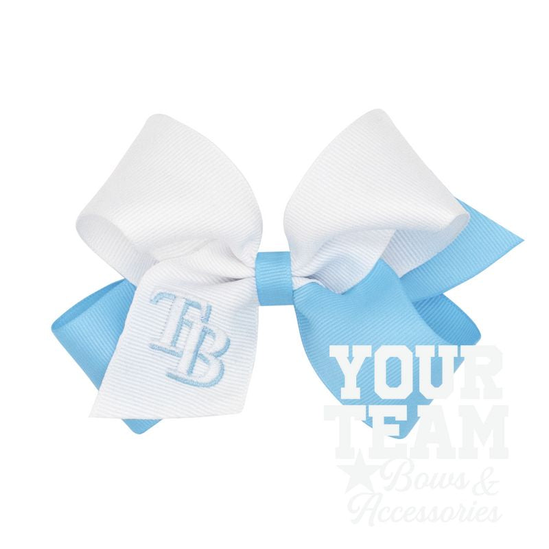 Medium Tampa Bay Rays Two-Tone Embroidered Hair Bow